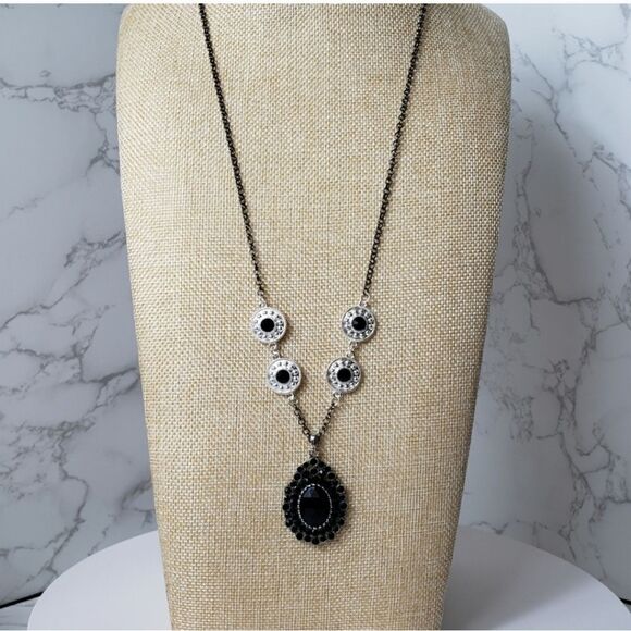 ARTISAN Mixed Metals Pendant Necklace Black Silver - Picture 2 of 7